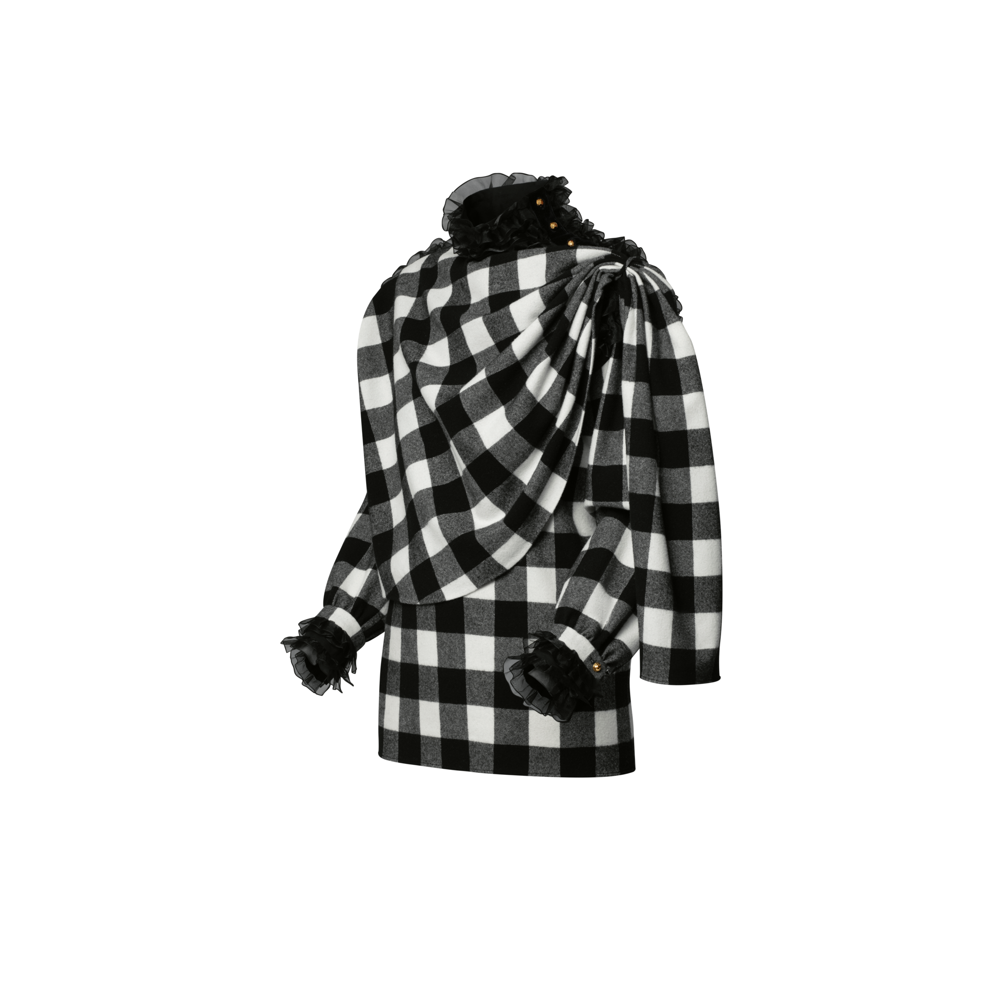 Drapped Frills Blouse  in Women