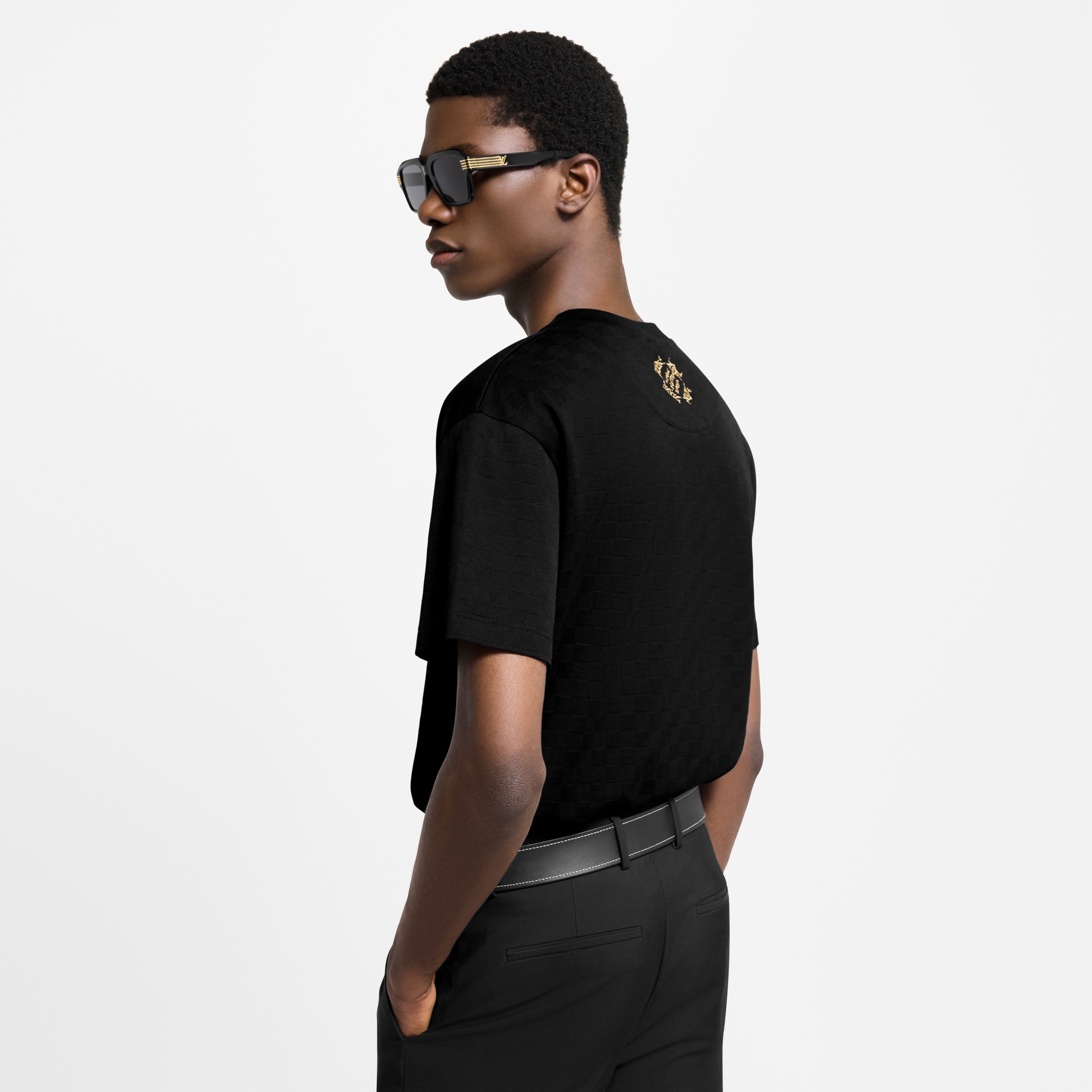 Embellished Damier Pique T-Shirt  in Men