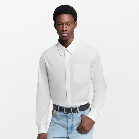 Embossed Pocket Long-Sleeved Shirt in Men's Ready-to-Wear T-shirts and Polos collections by Louis Vuitton (Product zoom)