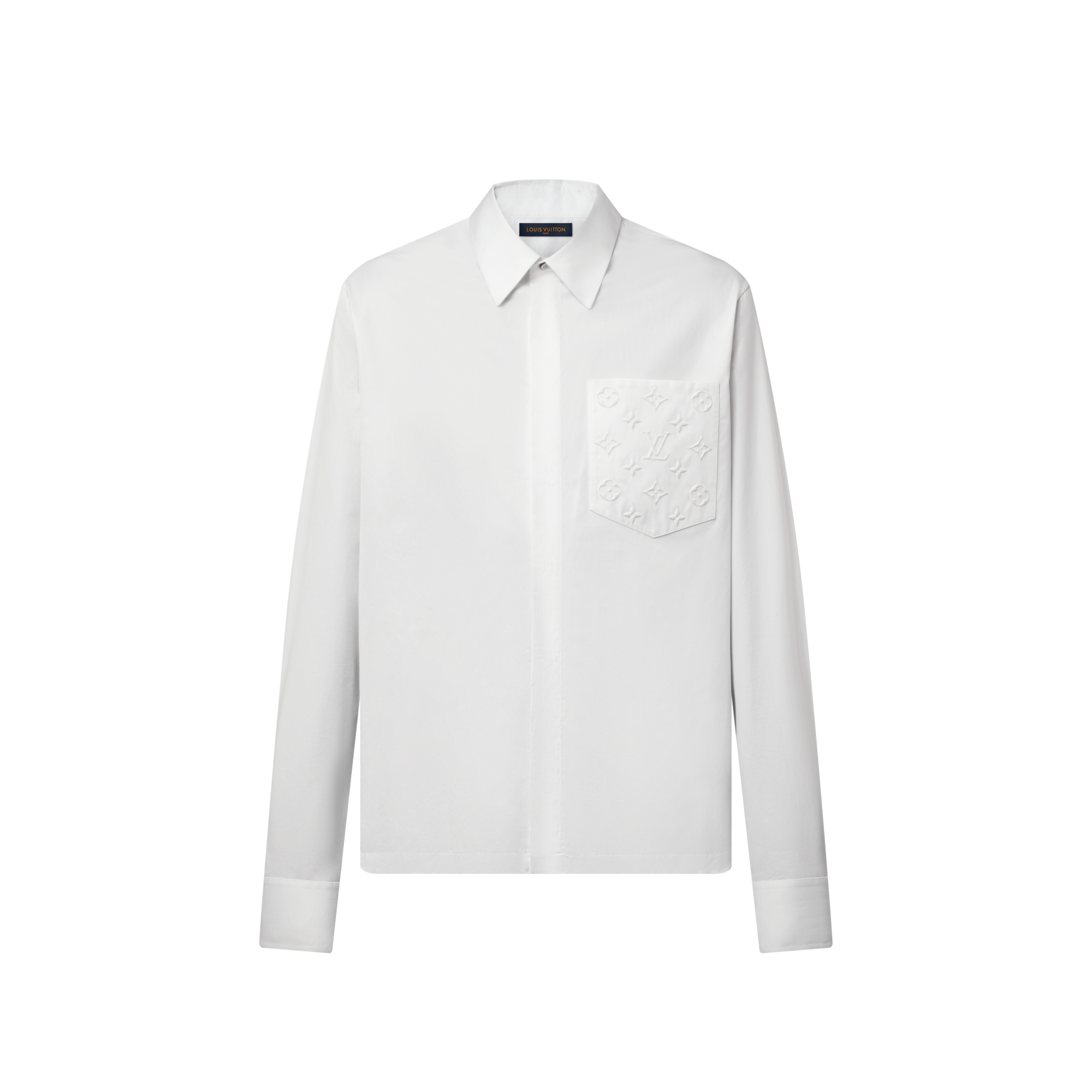 Embossed Pocket Long-Sleeved Shirt  in Men