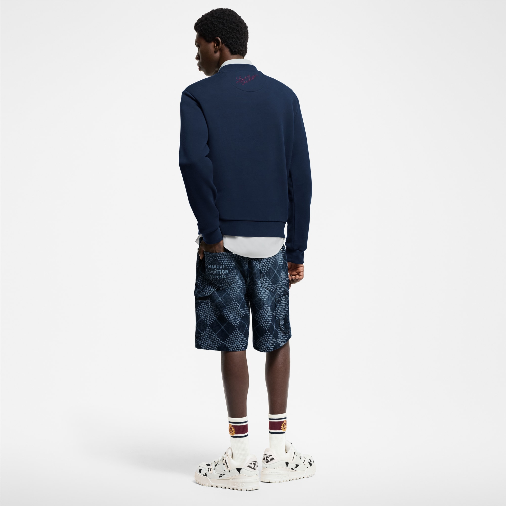 Embroidered Cotton Crewneck  in Men