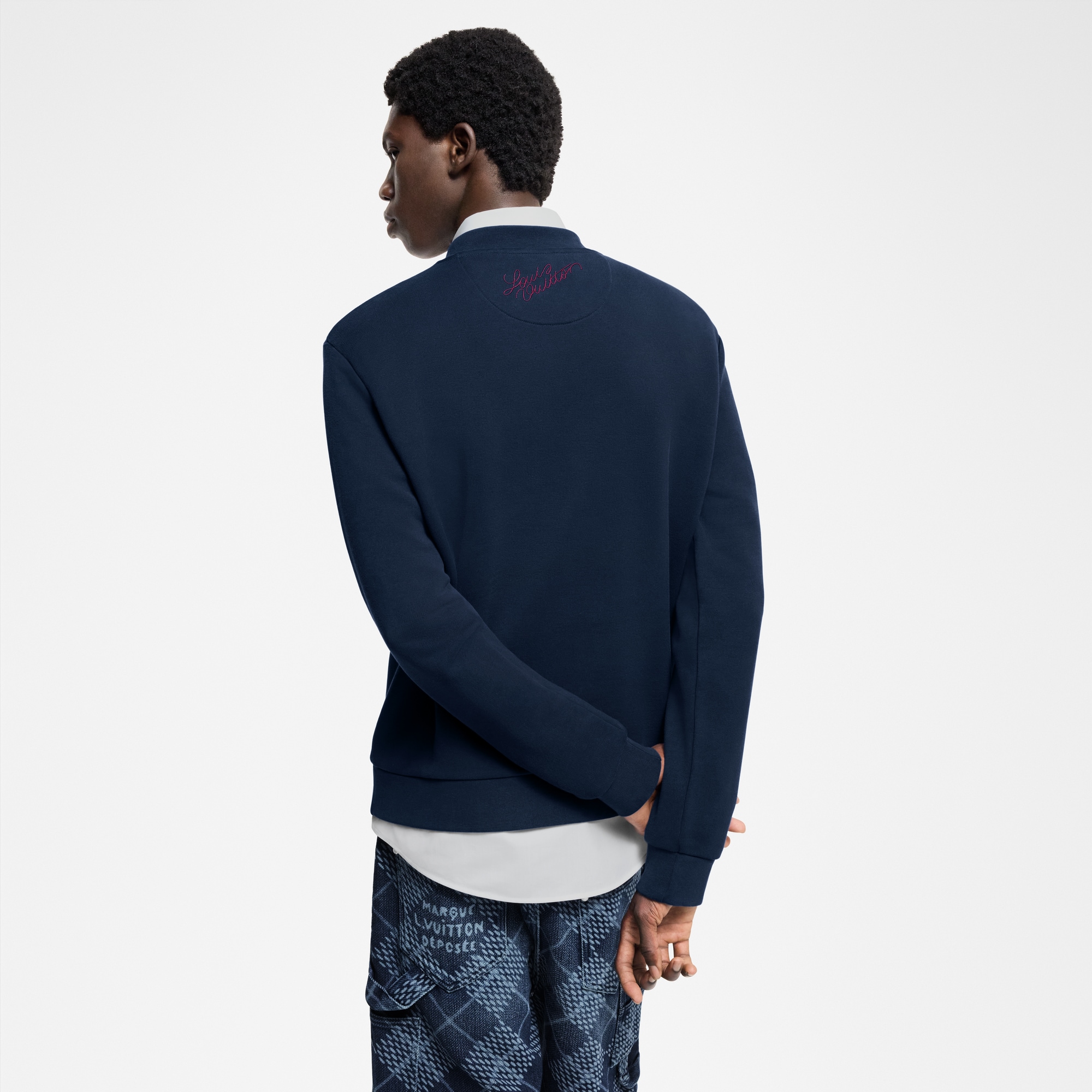 Embroidered Cotton Crewneck  in Men