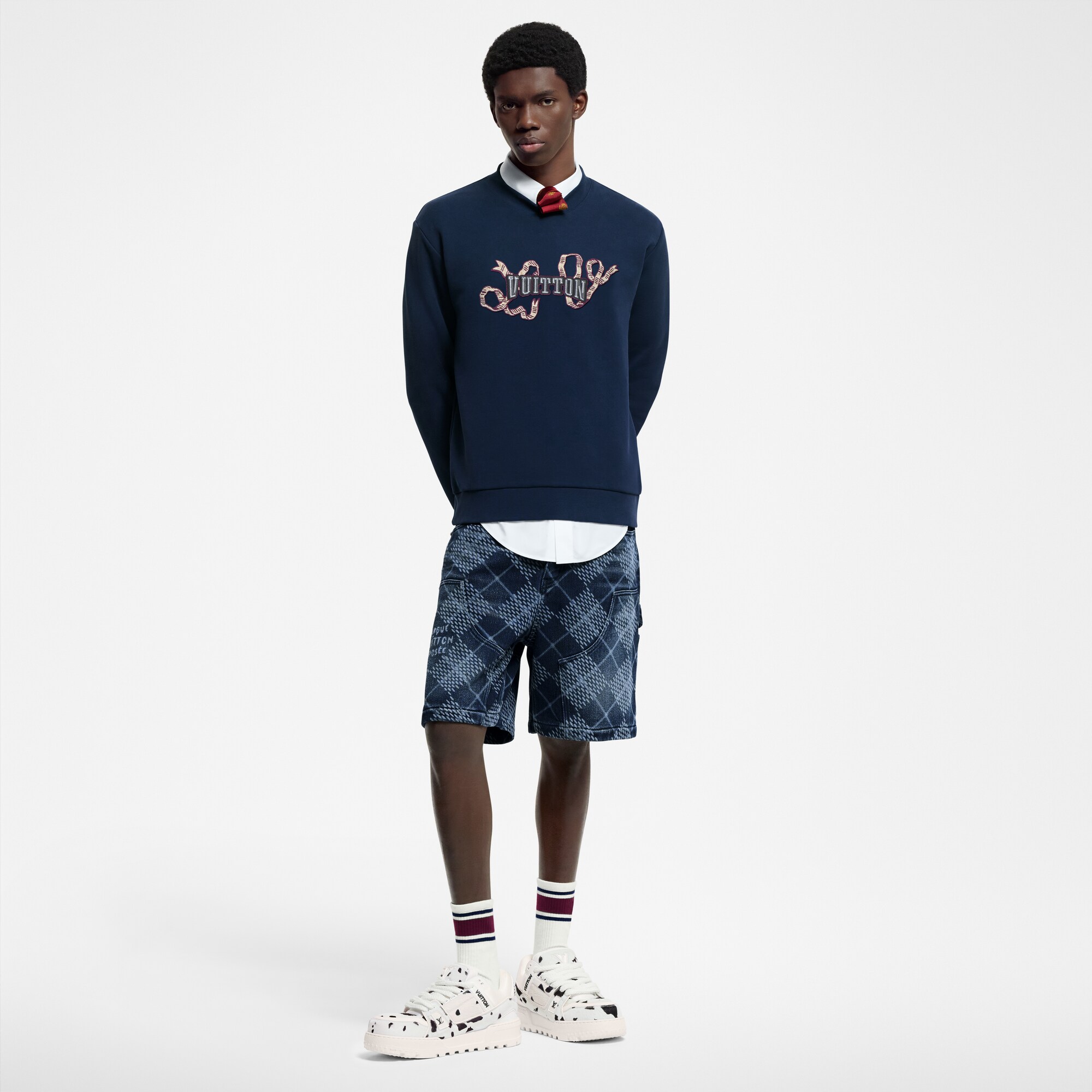 Embroidered Cotton Crewneck  in Men