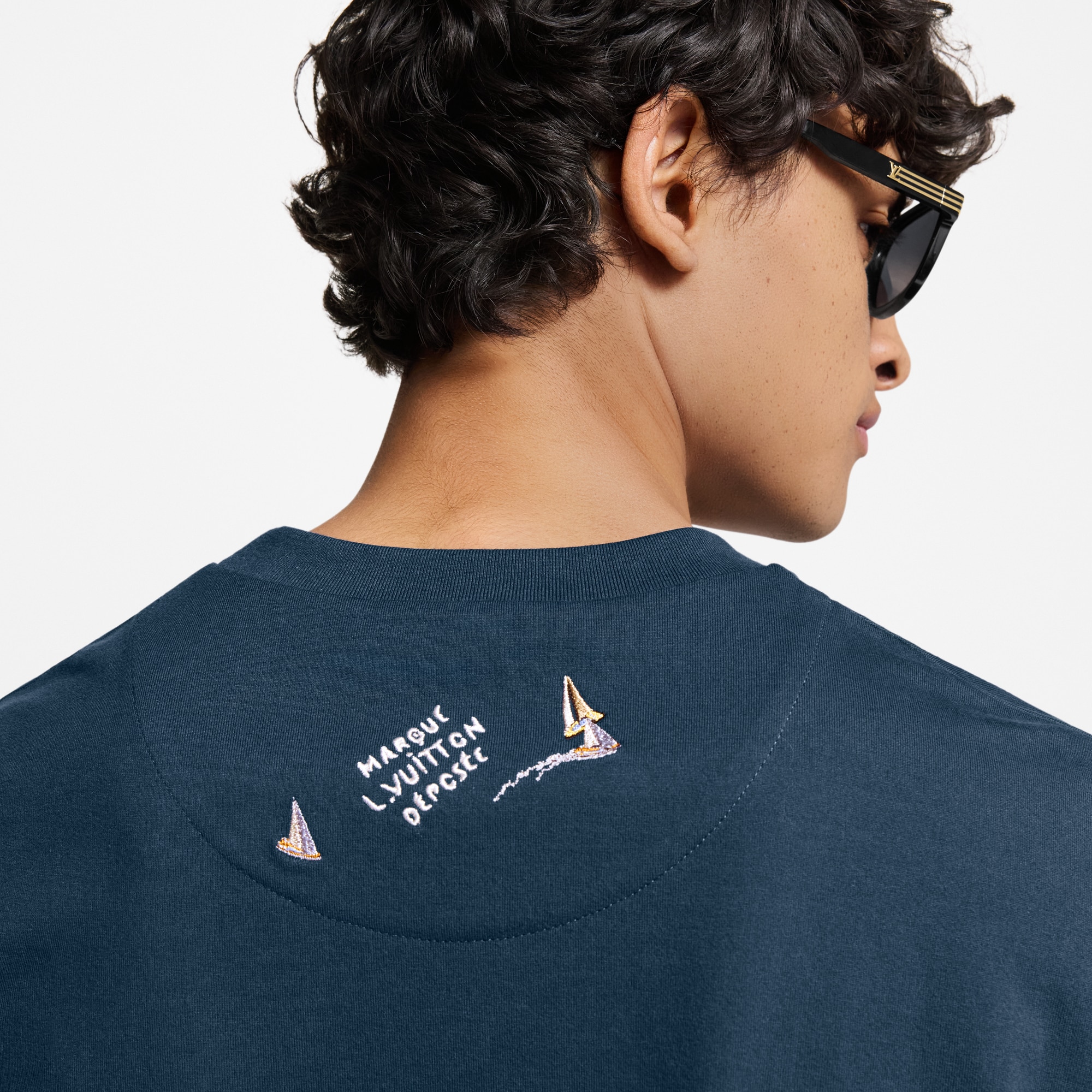 Embroidered Cotton T-Shirt  in Men