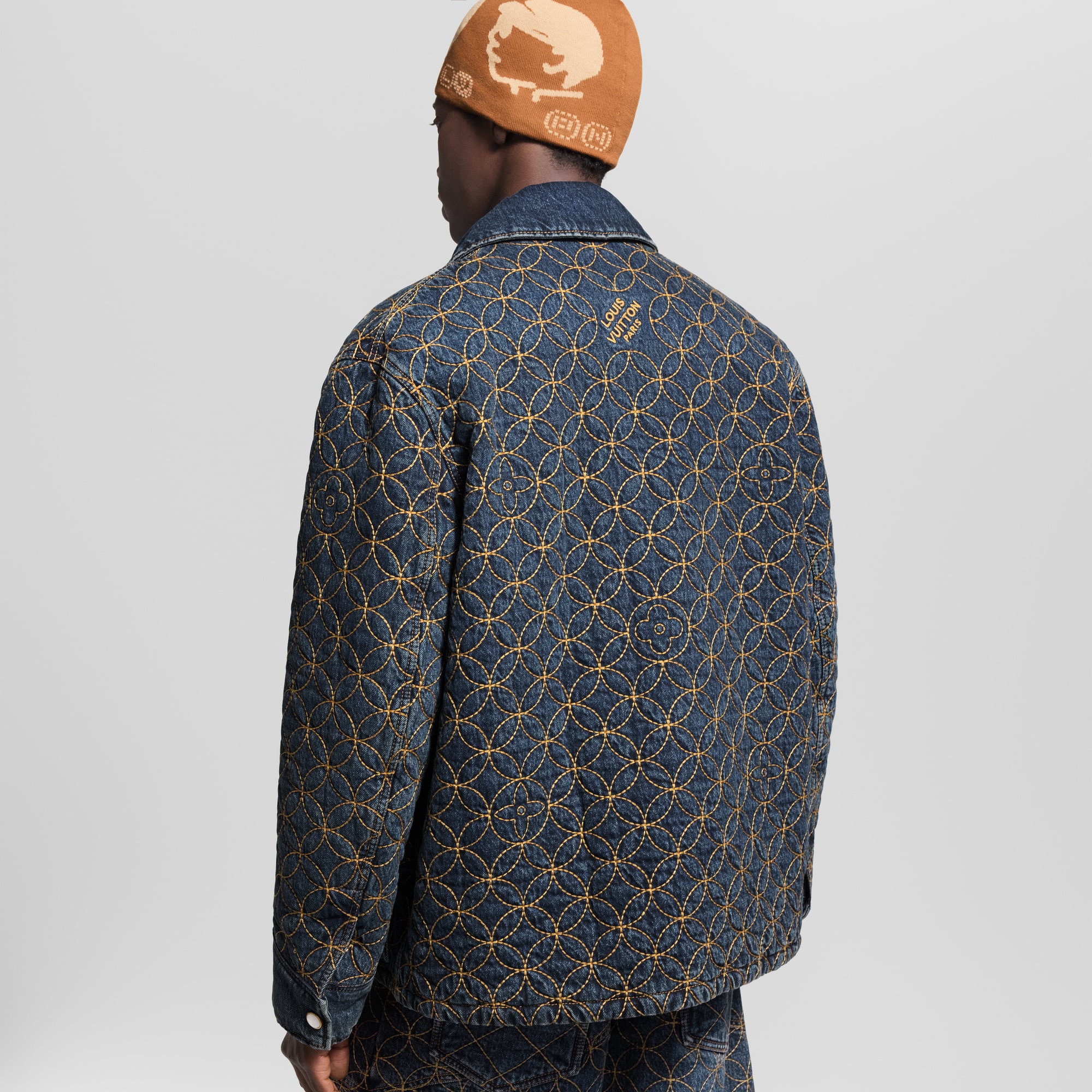 Embroidered Denim Blouson  in Men
