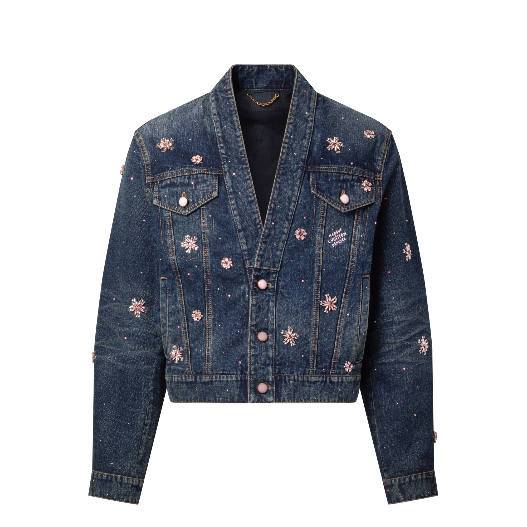 Embroidered Denim Kimono Jacket  in Men