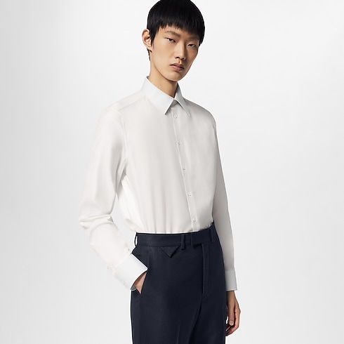 Embroidered Long-Sleeved Cotton Blend Shirt in Men's Ready-to-Wear Shirts collections by Louis Vuitton (Product zoom)