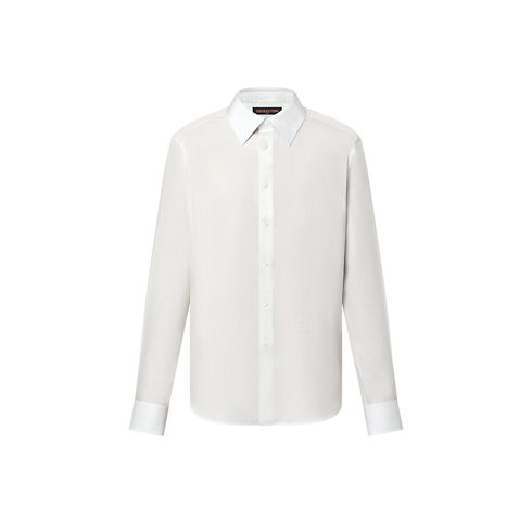 Embroidered Long-Sleeved Cotton Blend Shirt in Men's Ready-to-Wear Shirts collections by Louis Vuitton (Product zoom)