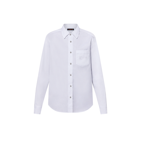 Embroidered Long-Sleeved Cotton Shirt in Men's Ready-to-Wear Shirts collections by Louis Vuitton (Product zoom)