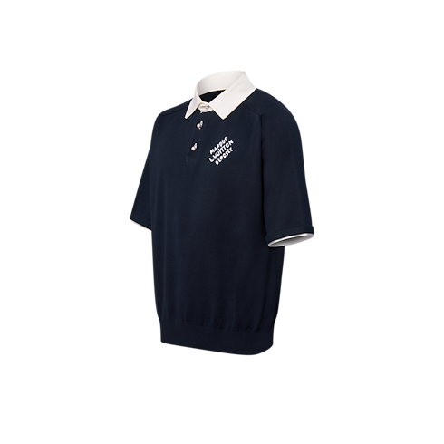 Embroidered Short-Sleeved Cotton Blend Polo Shirt in Men's Ready-to-Wear T-shirts and Polos collections by Louis Vuitton (Product zoom)