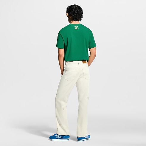 Embroidered Signature Short-Sleeved T-Shirt in Men's Ready-to-Wear T-shirts and Polos collections by Louis Vuitton (Product zoom)