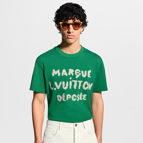 Embroidered Signature Short-Sleeved T-Shirt in Men's Ready-to-Wear T-shirts and Polos collections by Louis Vuitton (Product zoom)