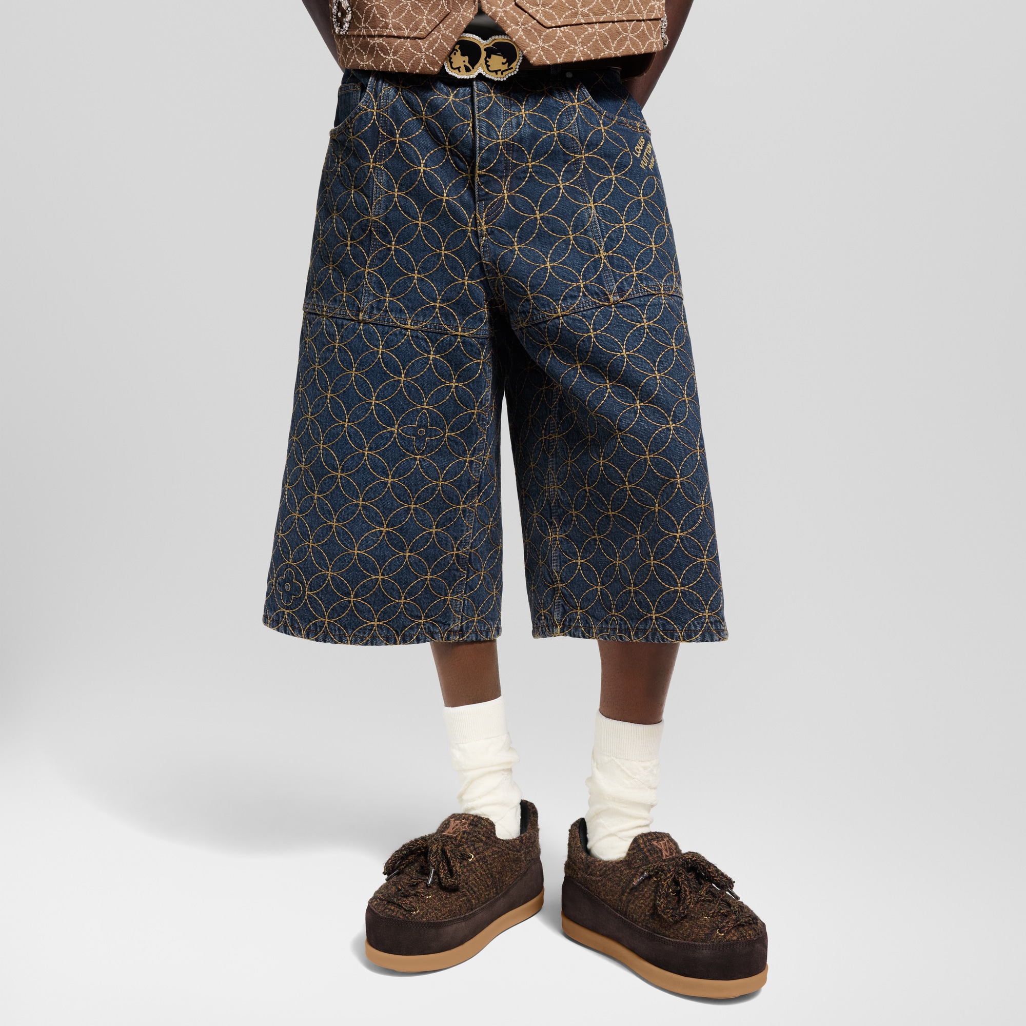 Embroidered Workwear Shorts  in Men
