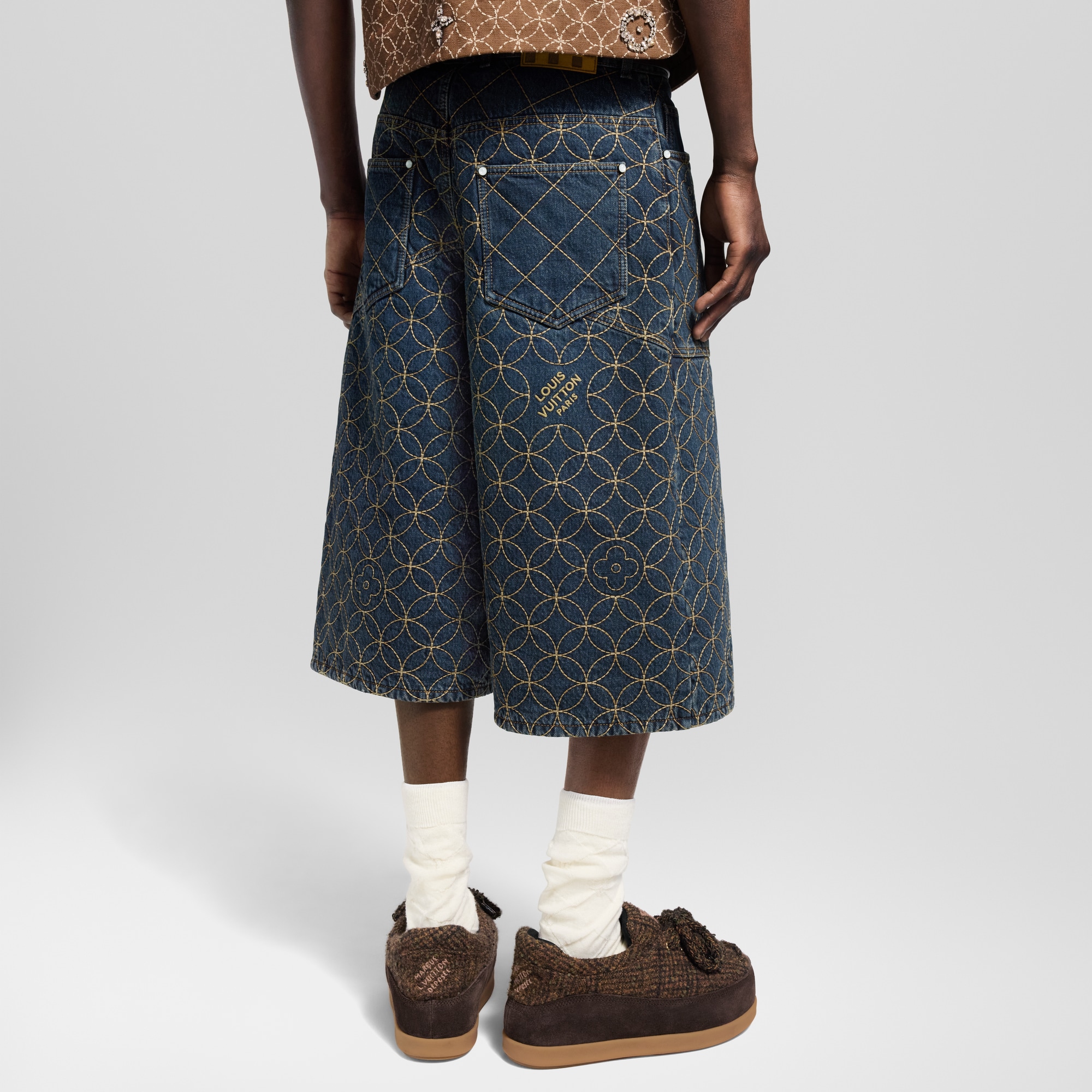 Embroidered Workwear Shorts  in Men