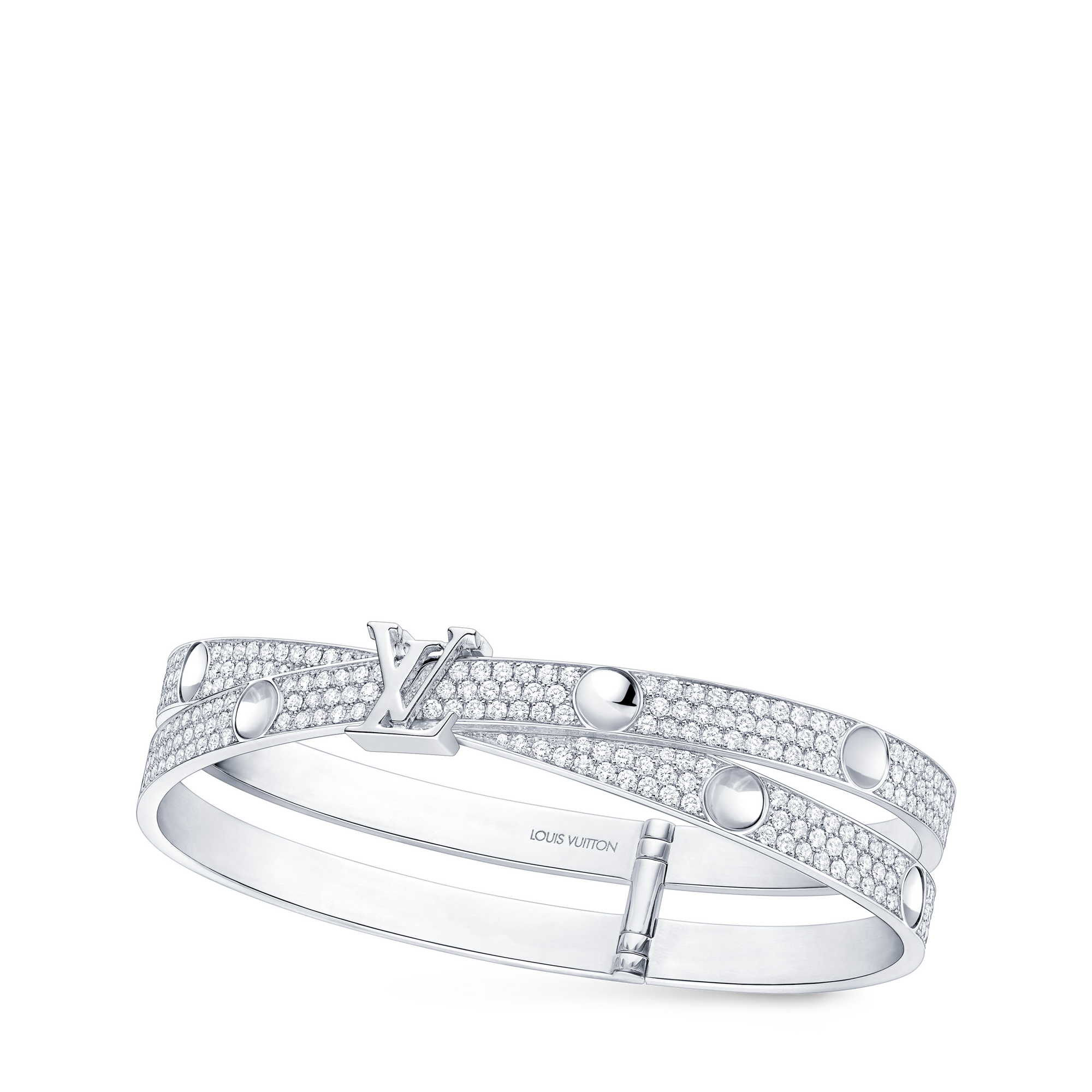 Empreinte Double Bangle, White Gold and Diamonds  in Jewellery