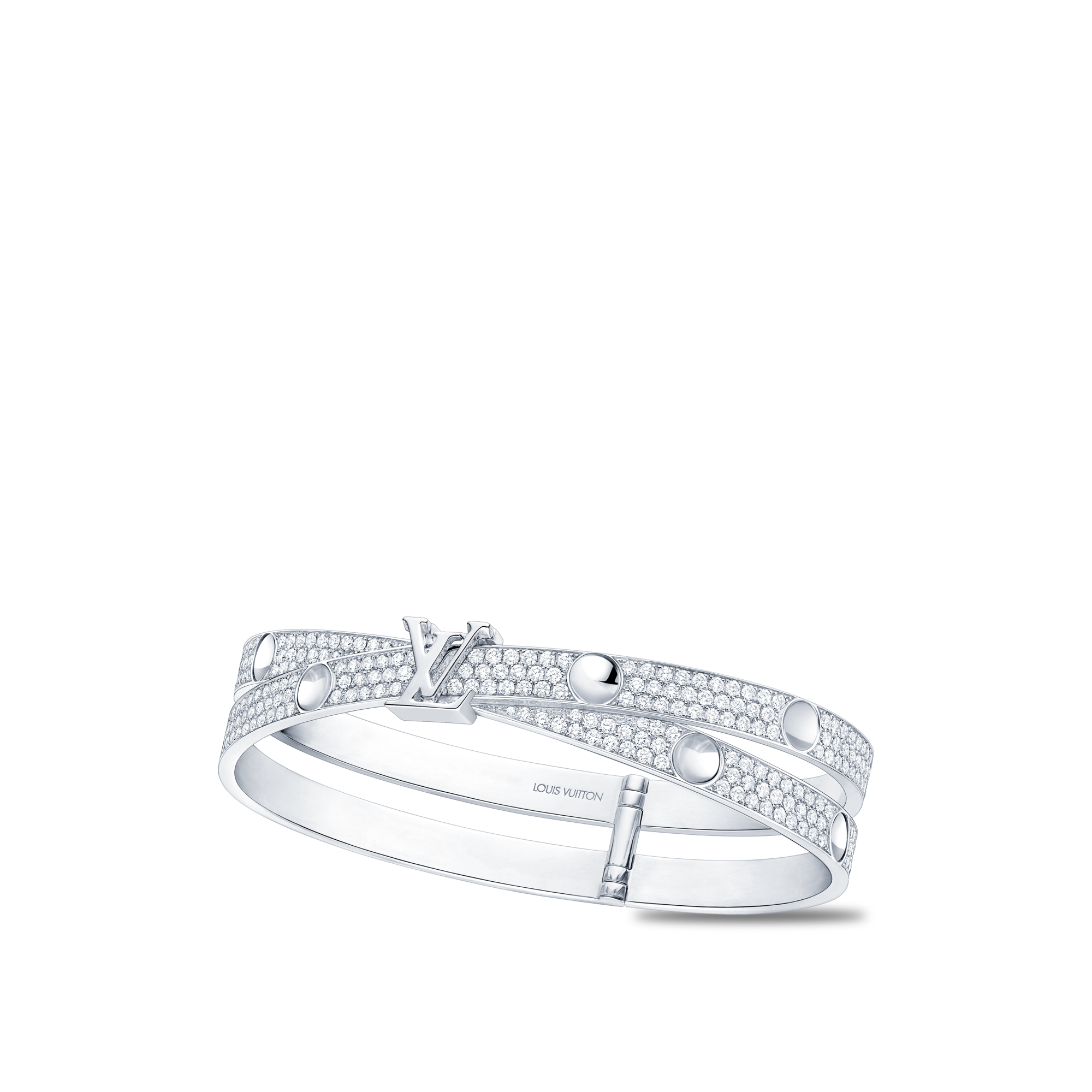 Empreinte Double Bangle, White Gold and Diamonds  in Jewellery