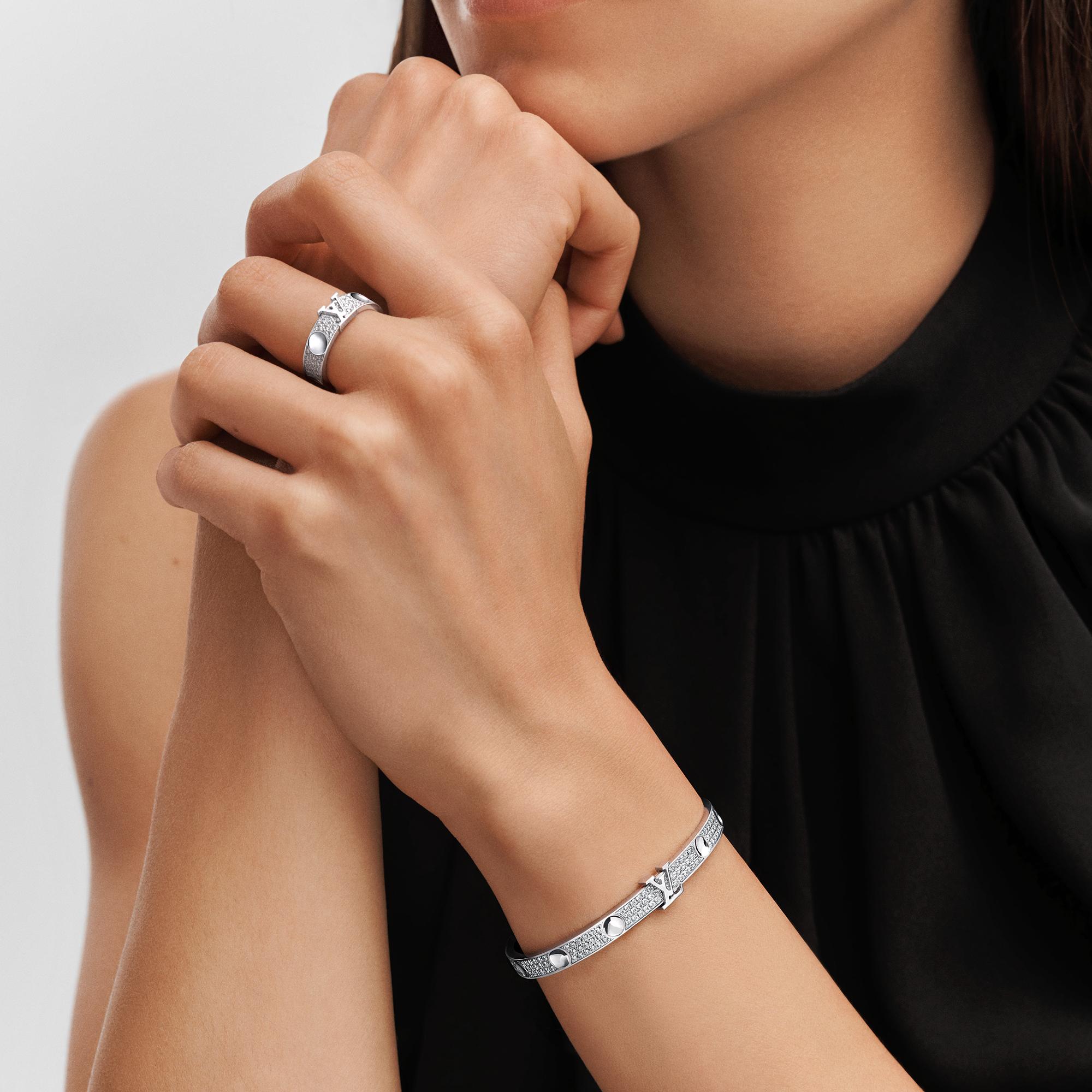 Empreinte Medium Bangle, White Gold and Diamonds  in Jewellery