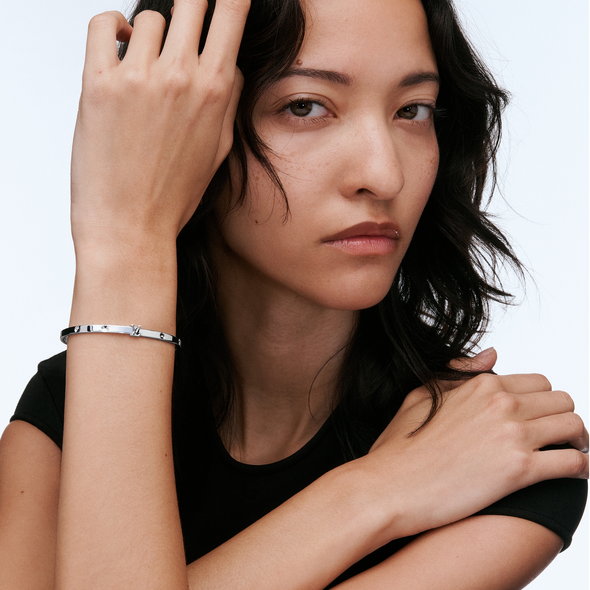 Empreinte Small Bangle, White Gold  in Jewellery