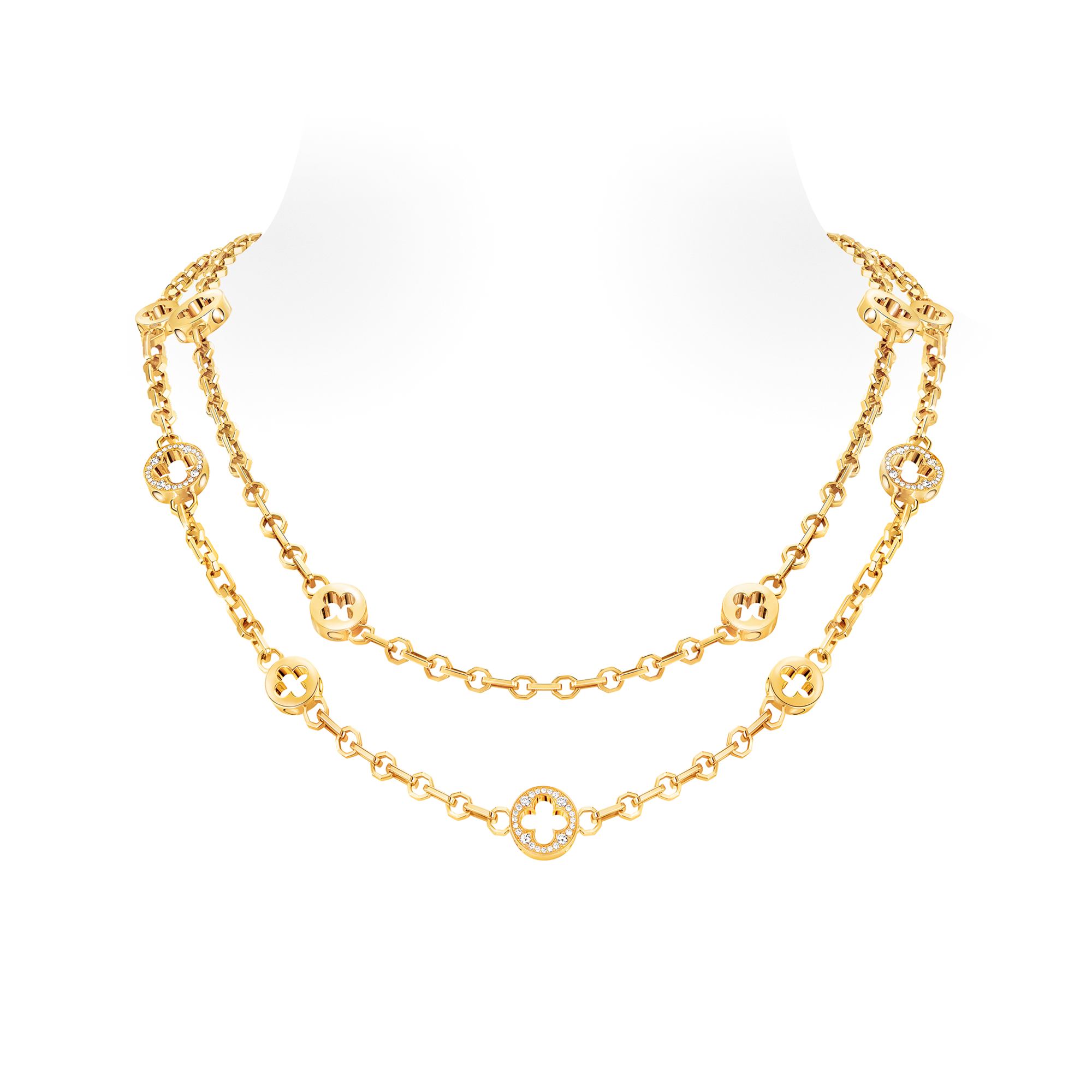 Empreinte Transformable Long Necklace, Yellow Gold and Diamonds  in Jewellery