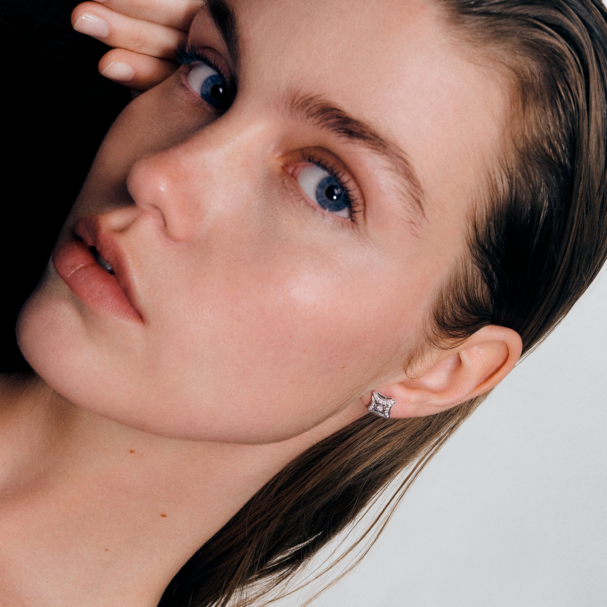 Ever Blossom Ear Studs, White Gold & Diamonds  in Jewellery