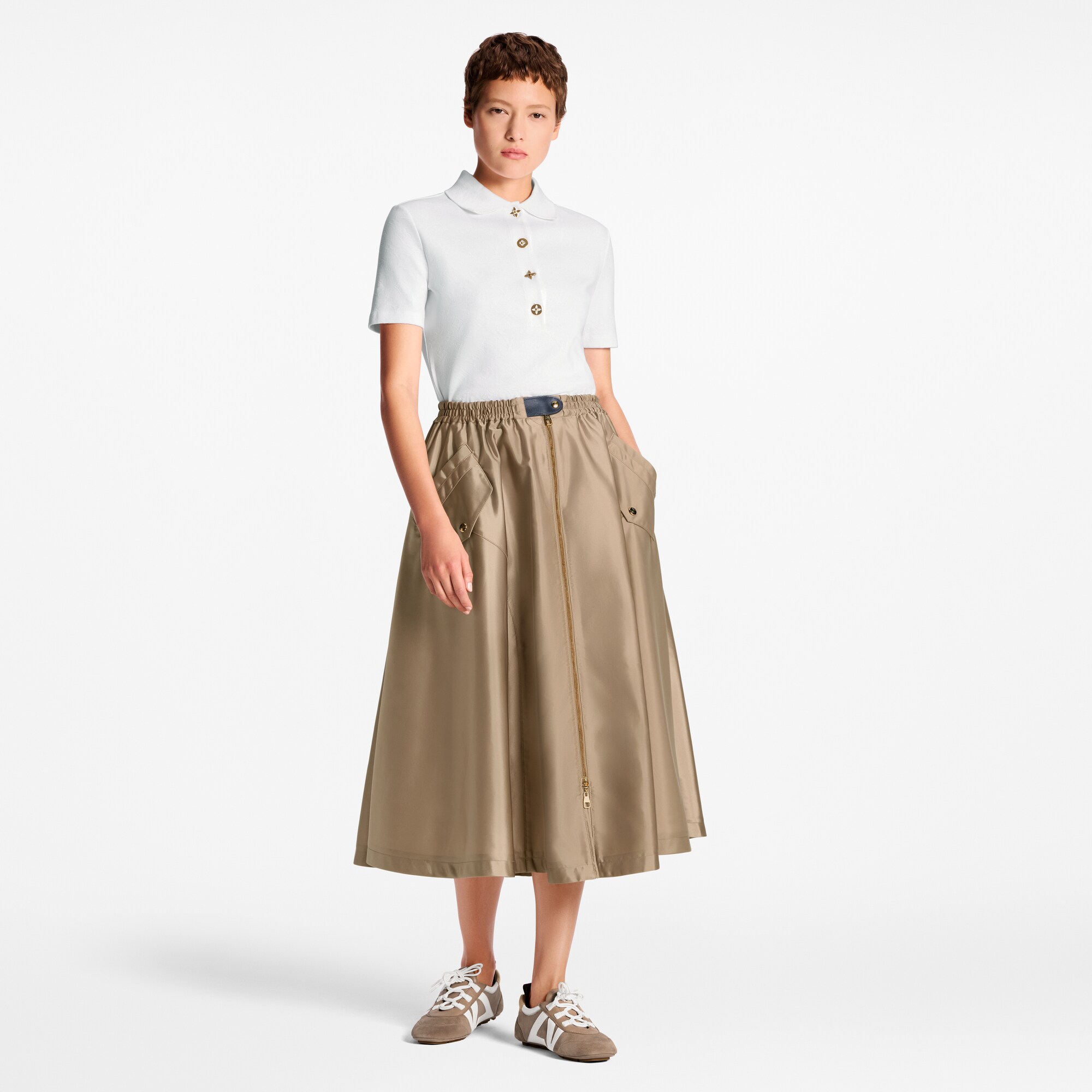 Flap Pocket Flared Skirt  in Women