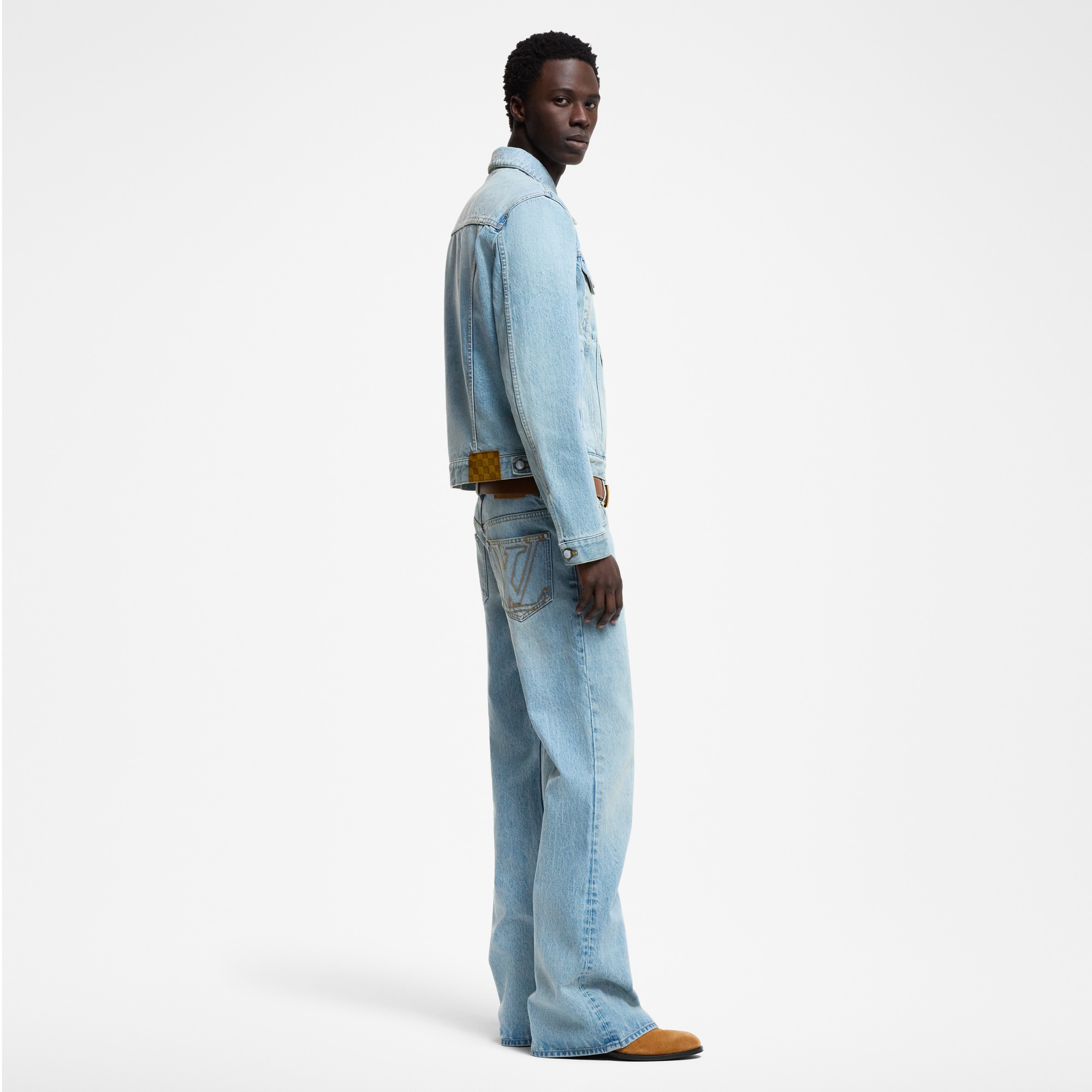 Flared Fit Denim Pants  in Men