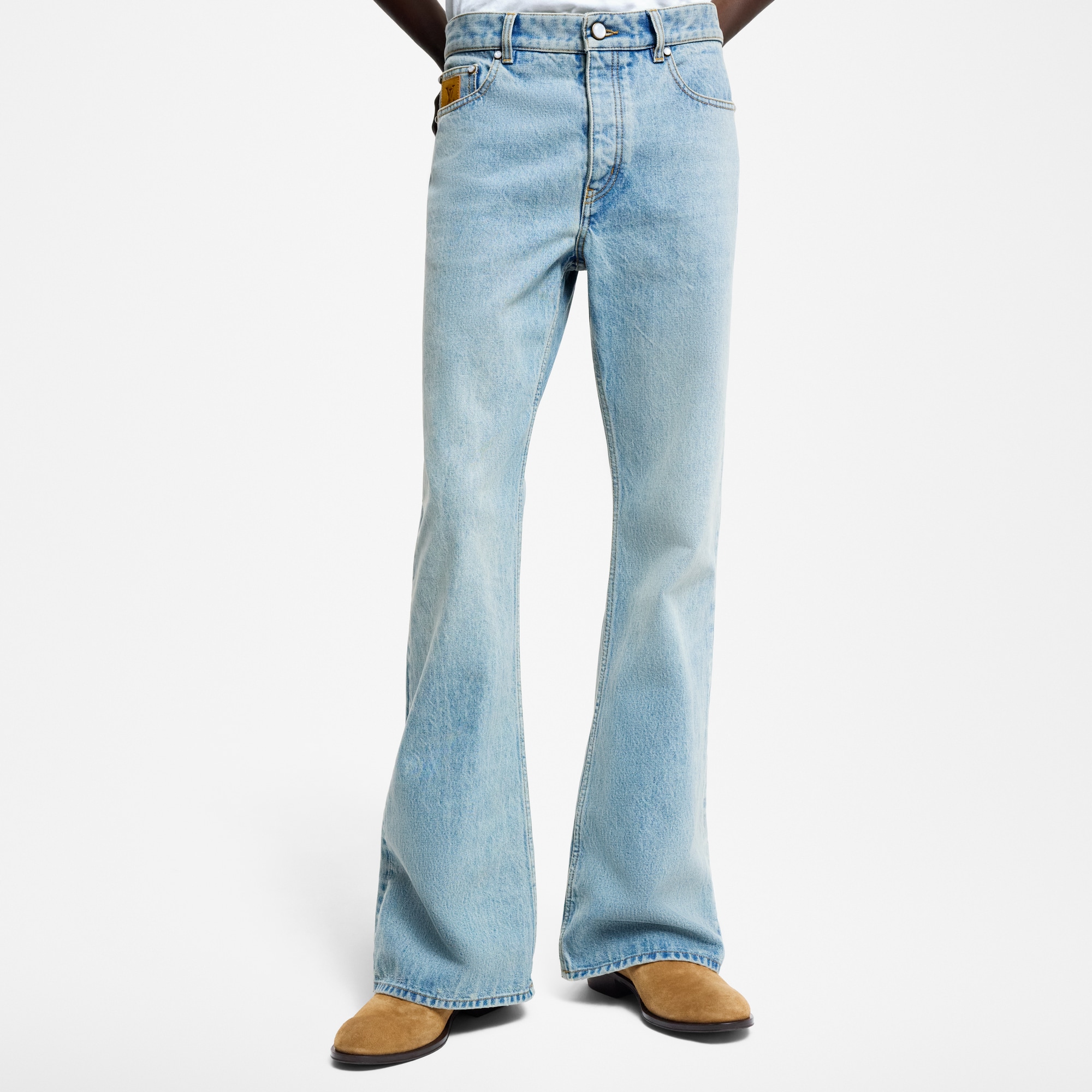 Flared Fit Denim Pants  in Men