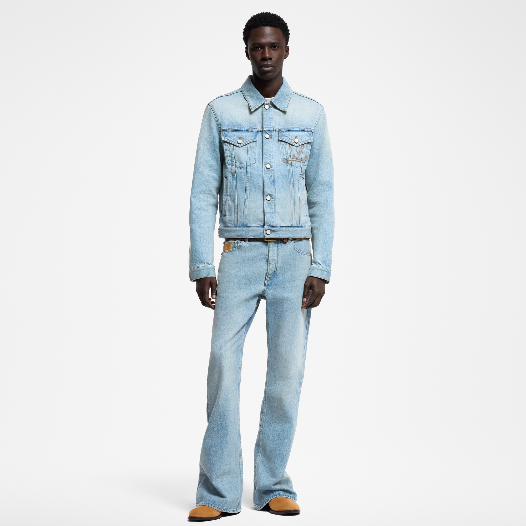 Flared Fit Denim Pants  in Men