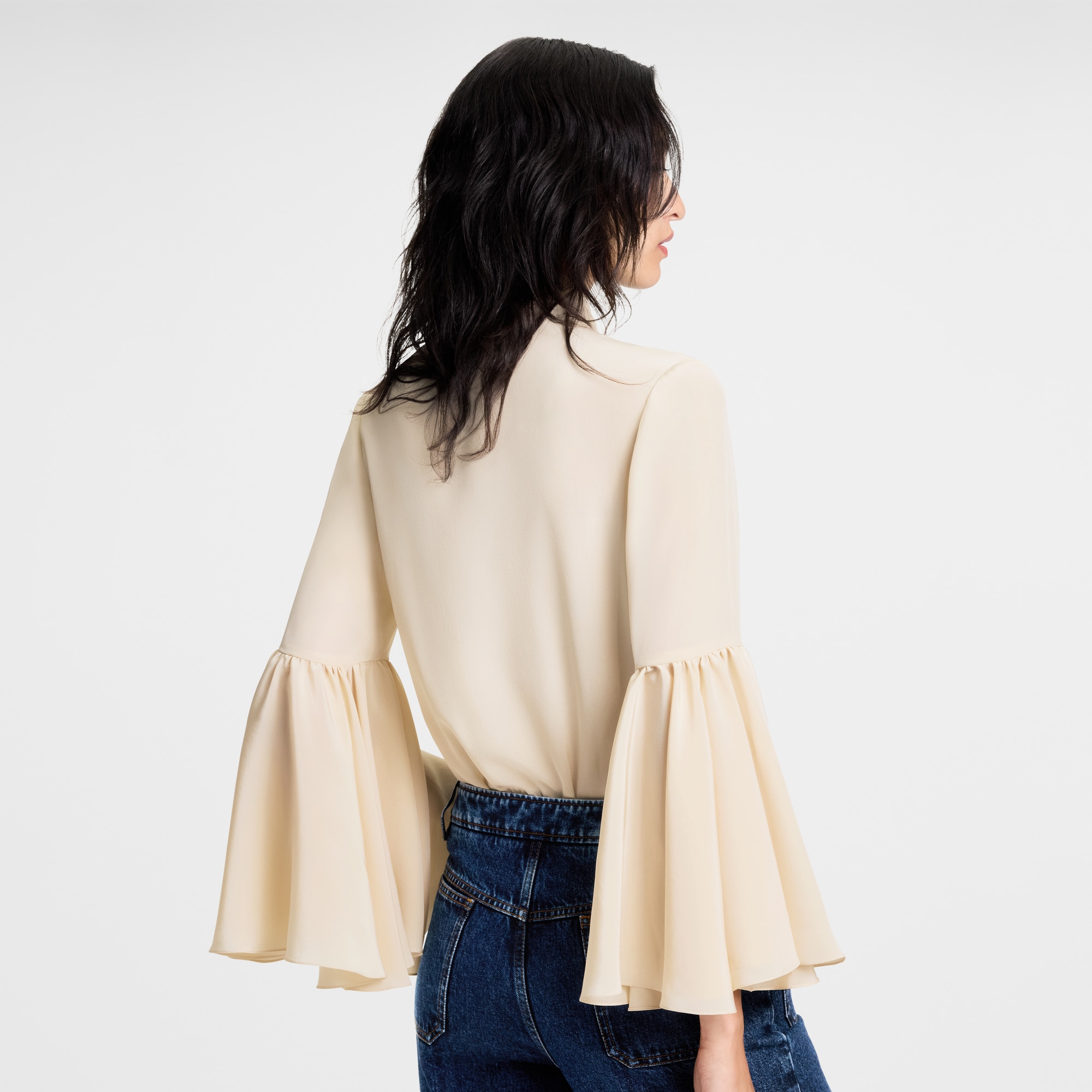 Flared Sleeve Lavallière Blouse  in Women