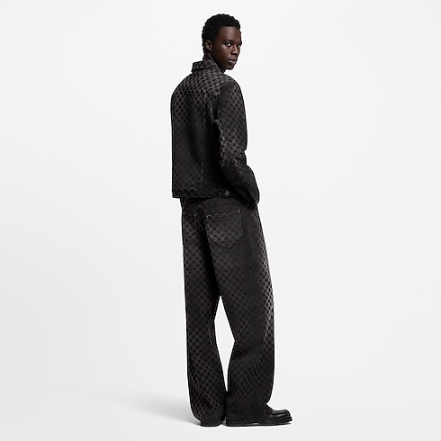 Flocked Damier Denim Trucker Jacket in Men's Ready-to-Wear Outerwear and Coats collections by Louis Vuitton (Product zoom)
