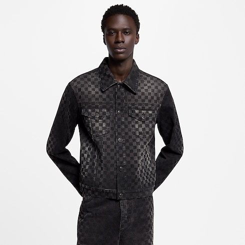 Flocked Damier Denim Trucker Jacket in Men's Ready-to-Wear Outerwear and Coats collections by Louis Vuitton (Product zoom)