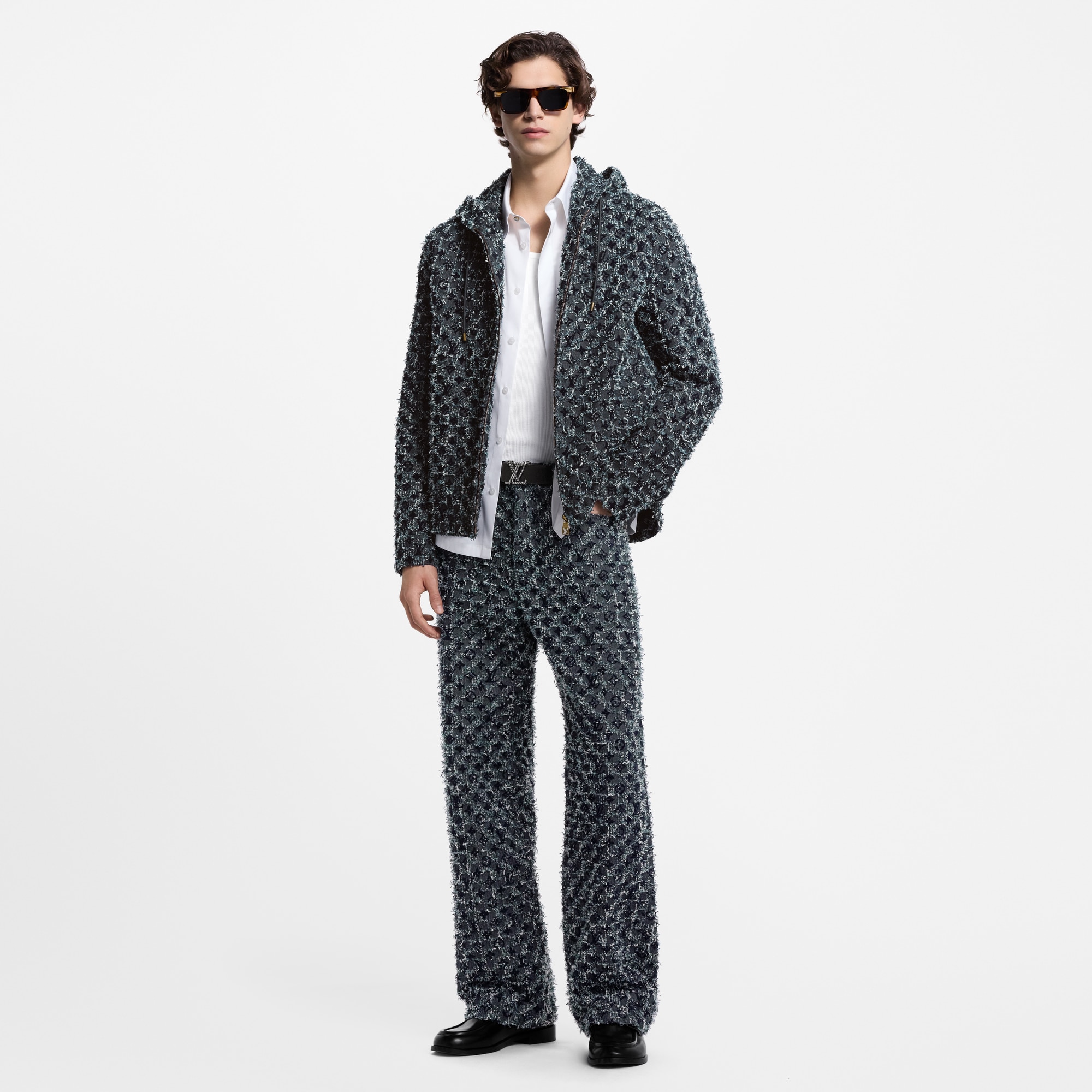 Flocked Monogram Denim Skate Pants  in Men