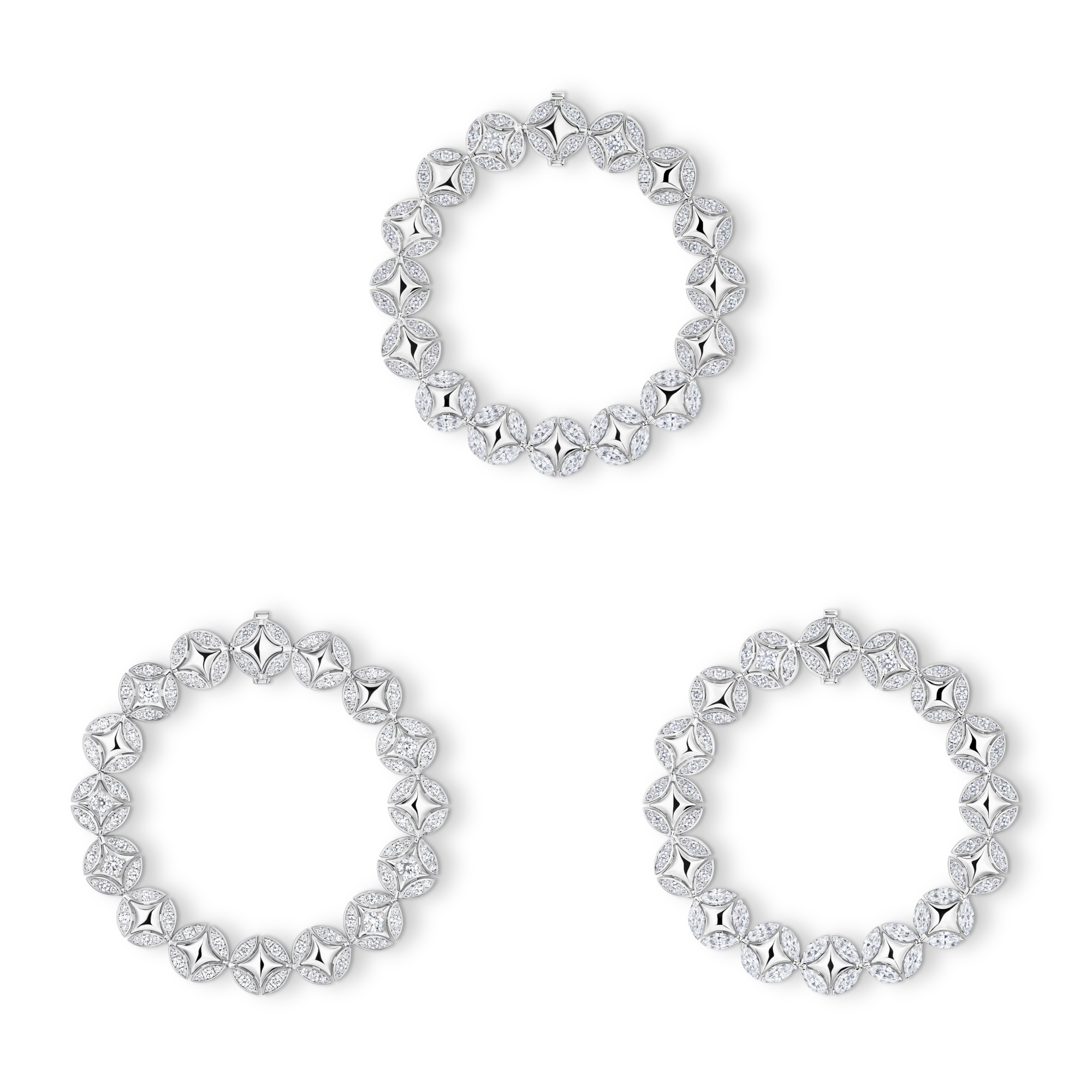 Galaxie Long Necklace, White Gold and Diamonds  in Les Extraordinaires