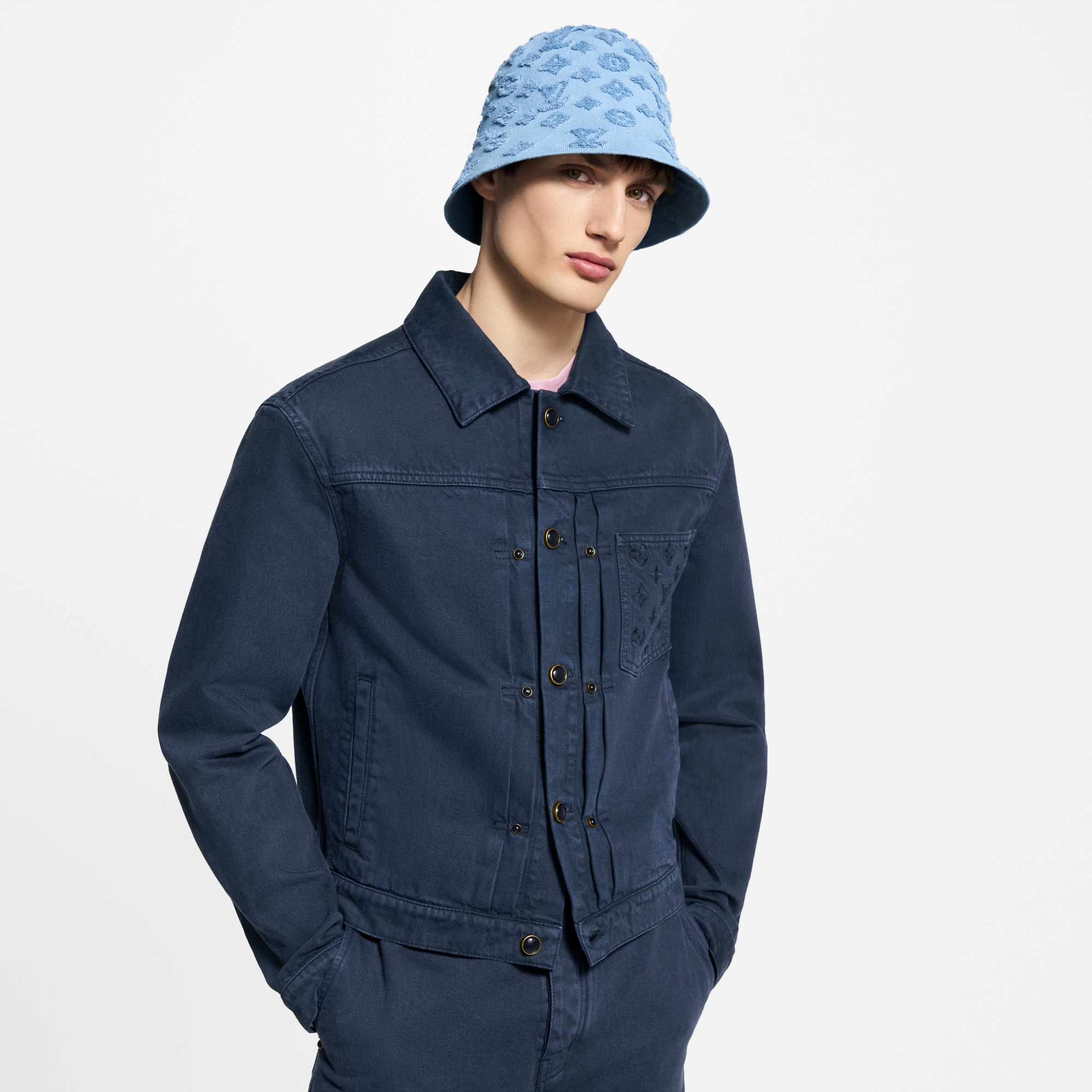 Garment-Dyed Denim Type II Trucker Jacket   in Men