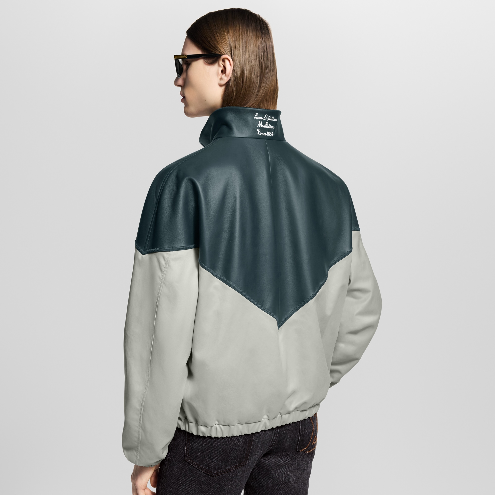 Graphic Leather Mix Tracktop  in Men