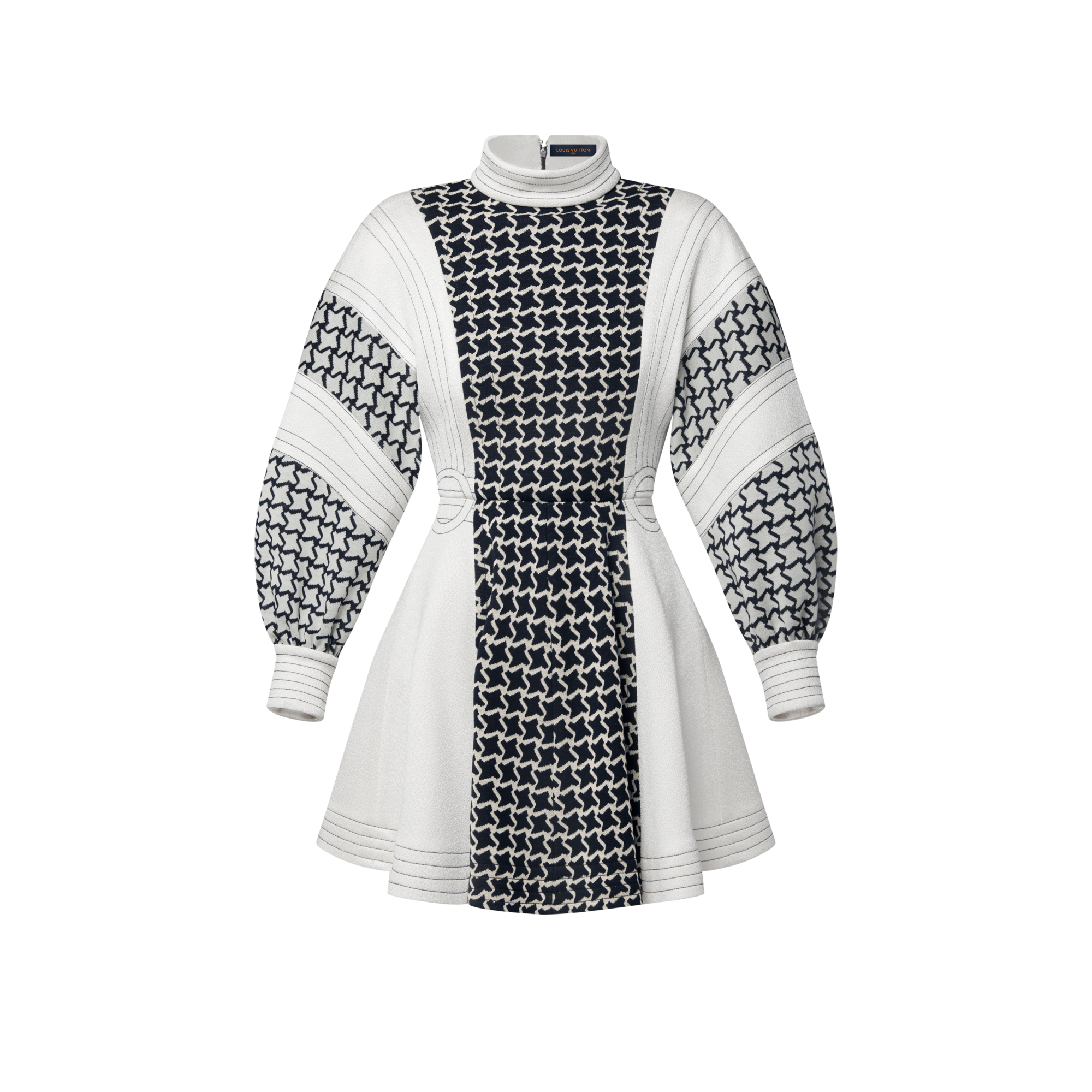 Honeycomb Jacquard Balloon Sleeve Dress
  in Women