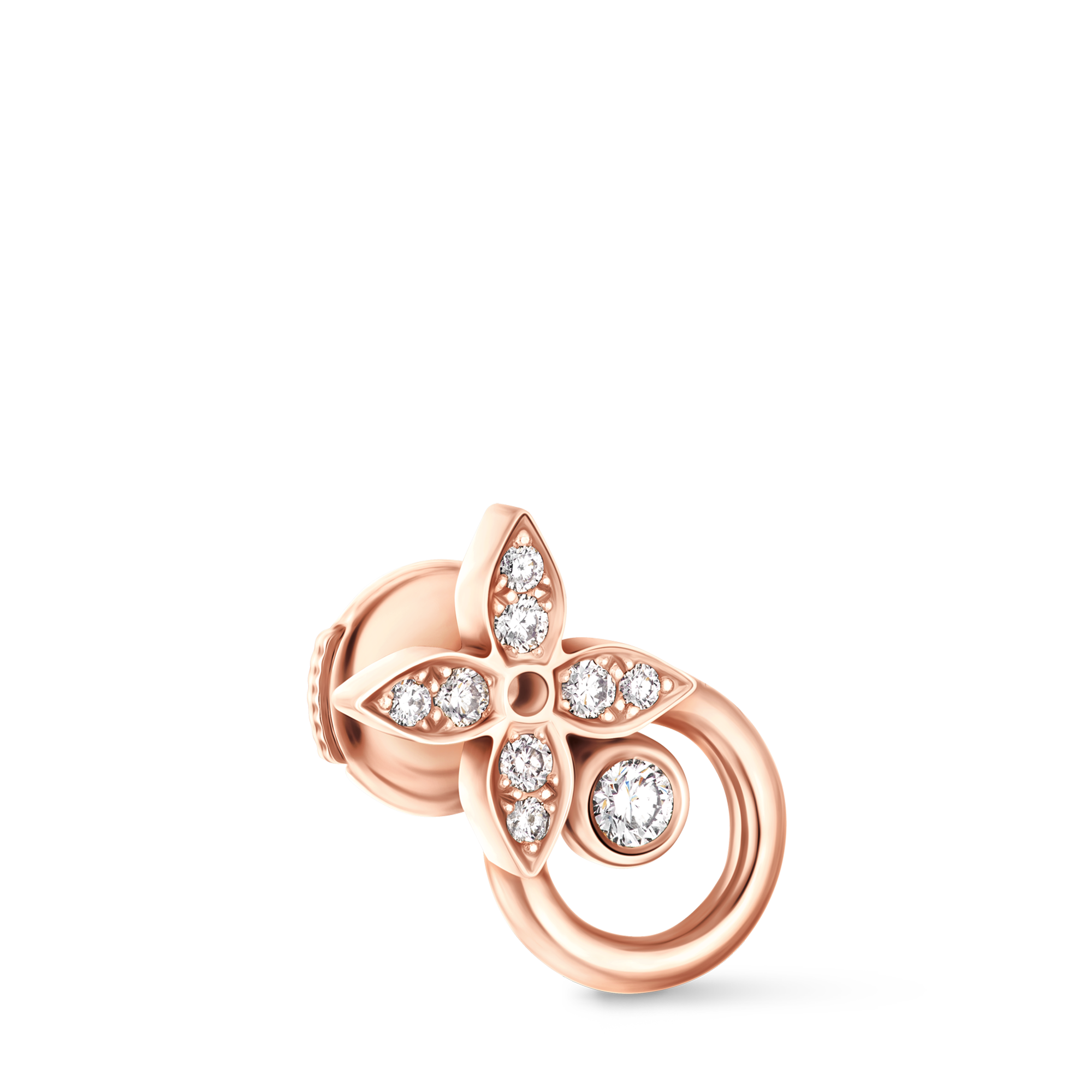 Idylle Blossom Earring, Pink Gold and Diamonds - Per Unit  in Jewellery