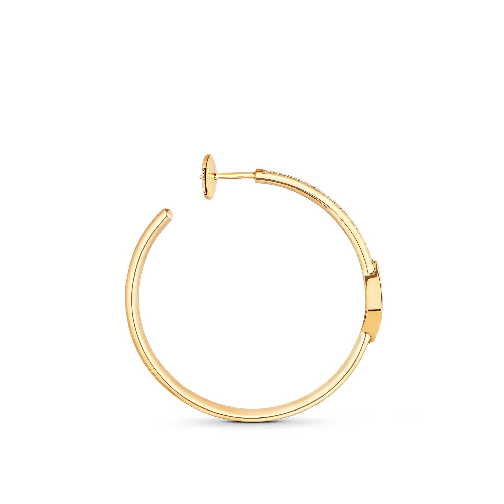 Idylle Blossom Hoops, Yellow Gold And Diamonds  in Jewellery