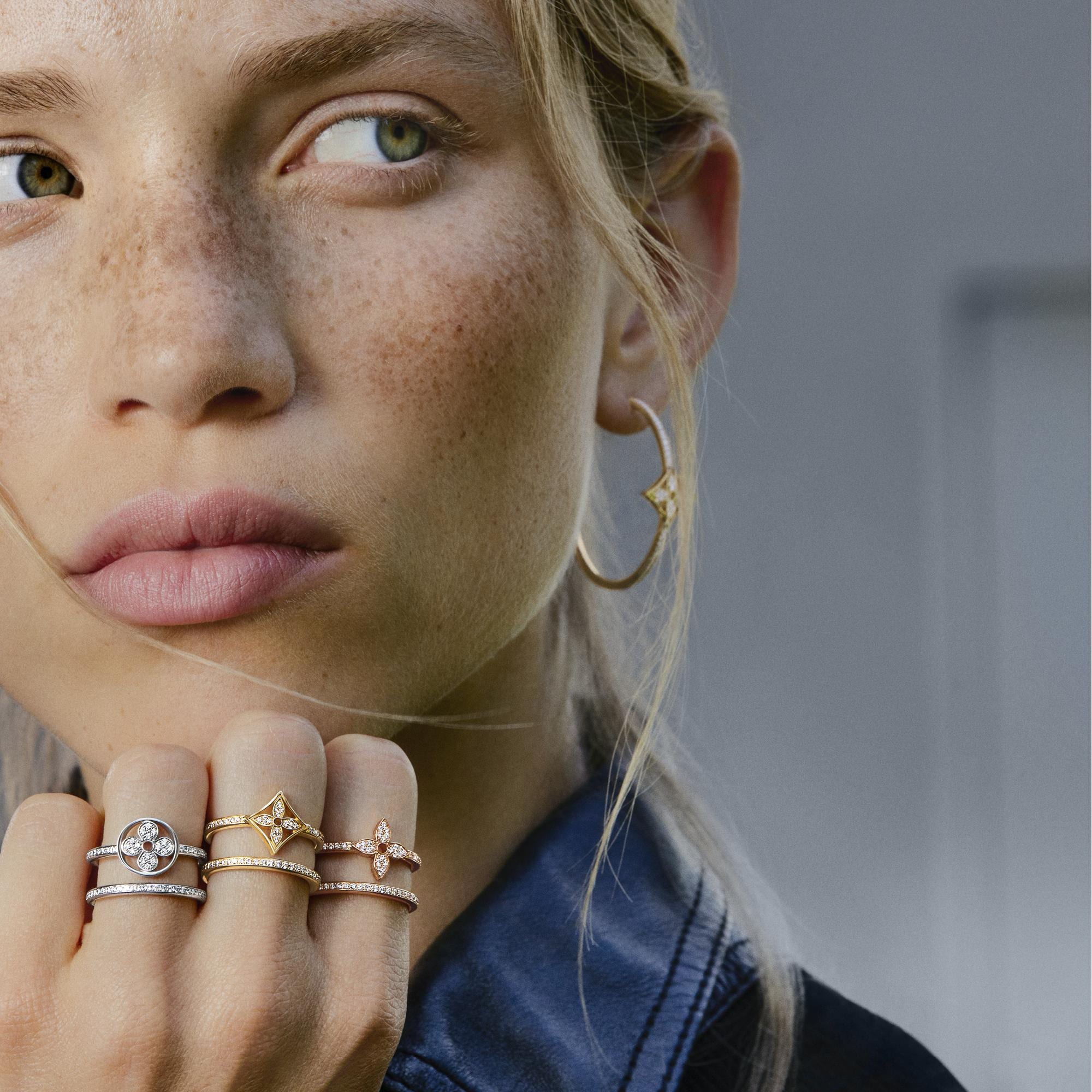 Idylle Blossom Hoops, Yellow Gold And Diamonds  in Jewellery
