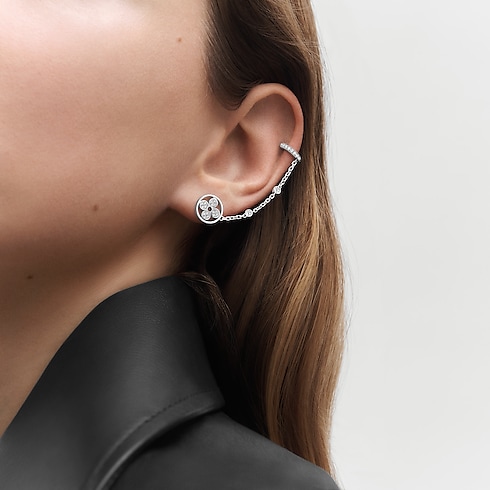 Idylle Blossom Mono Chain Earring, White Gold And Diamonds - Per Unit in Jewellery's Categories Earrings collections by Louis Vuitton (Product zoom)