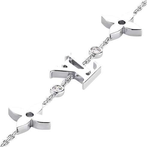 Idylle Blossom Monogram Bracelet, White Gold and Diamonds in Jewellery's Categories All Fine Jewellery collections by Louis Vuitton (Product zoom)