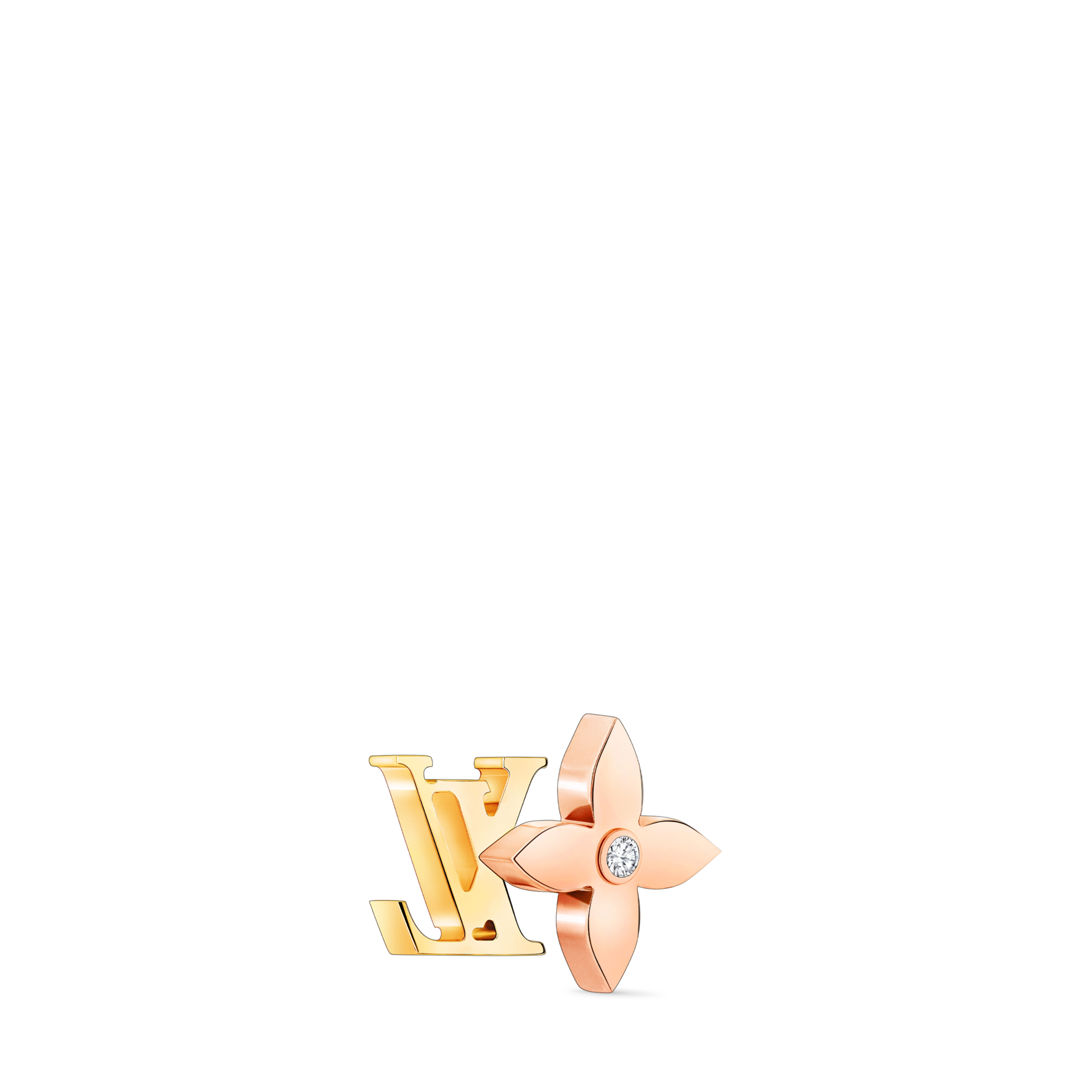 Idylle Blossom Reversible Stud, Pink And Yellow Gold And Diamond - Per Unit  in Jewellery