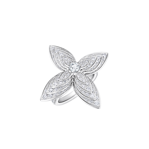 Idylle Blossom Ring, White Gold & Diamonds in Les Extraordinaires's Jewelry Rings collections by Louis Vuitton (Product zoom)