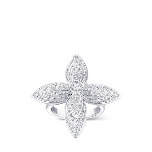 Idylle Blossom Ring, White Gold & Diamonds in Les Extraordinaires's Jewelry Rings collections by Louis Vuitton (Product zoom)