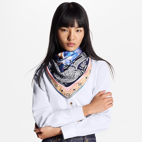 Jardin Des Plantes Square 90 . in Women's Accessories Silk Squares and Bandeaus collections by Louis Vuitton (Product zoom)