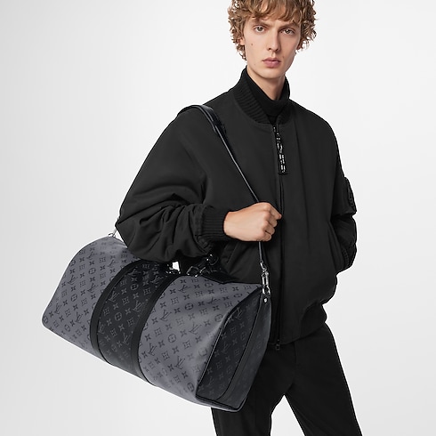 Keepall Bandoulière 50 Monogram Eclipse in Men's Travel Men's Duffle and Travel Bags collections by Louis Vuitton (Product zoom)