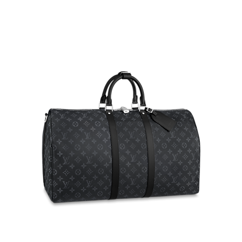 Keepall Bandoulière 55 Monogram Eclipse in Men's Travel All Luggage and Accessories collections by Louis Vuitton (Product zoom)