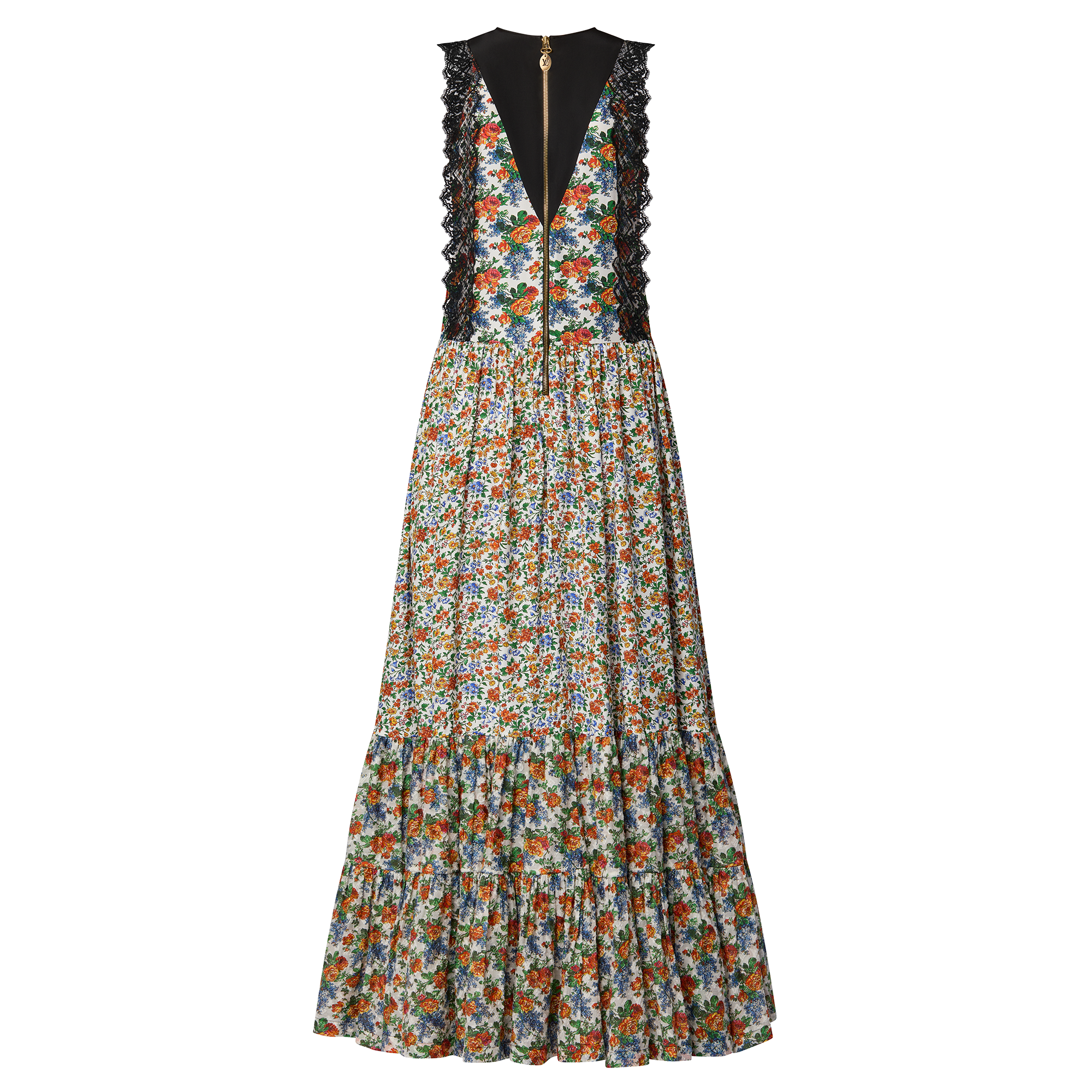 Lace Trim Mixed Floral Dress  in Women