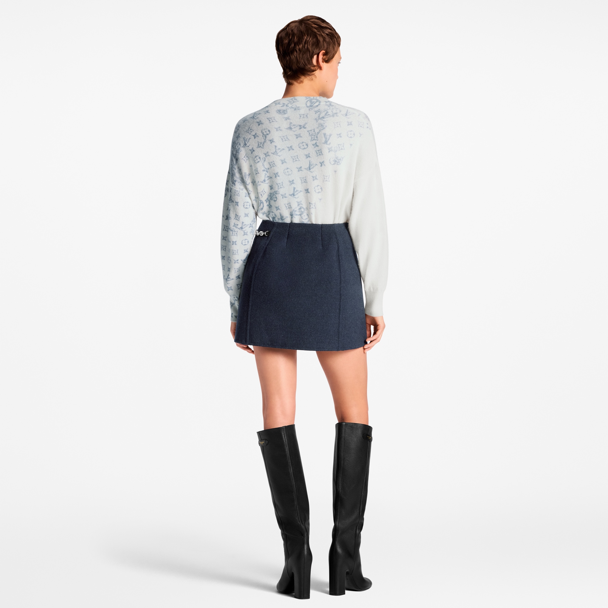 Layered Monogram Print Pullover  in Women