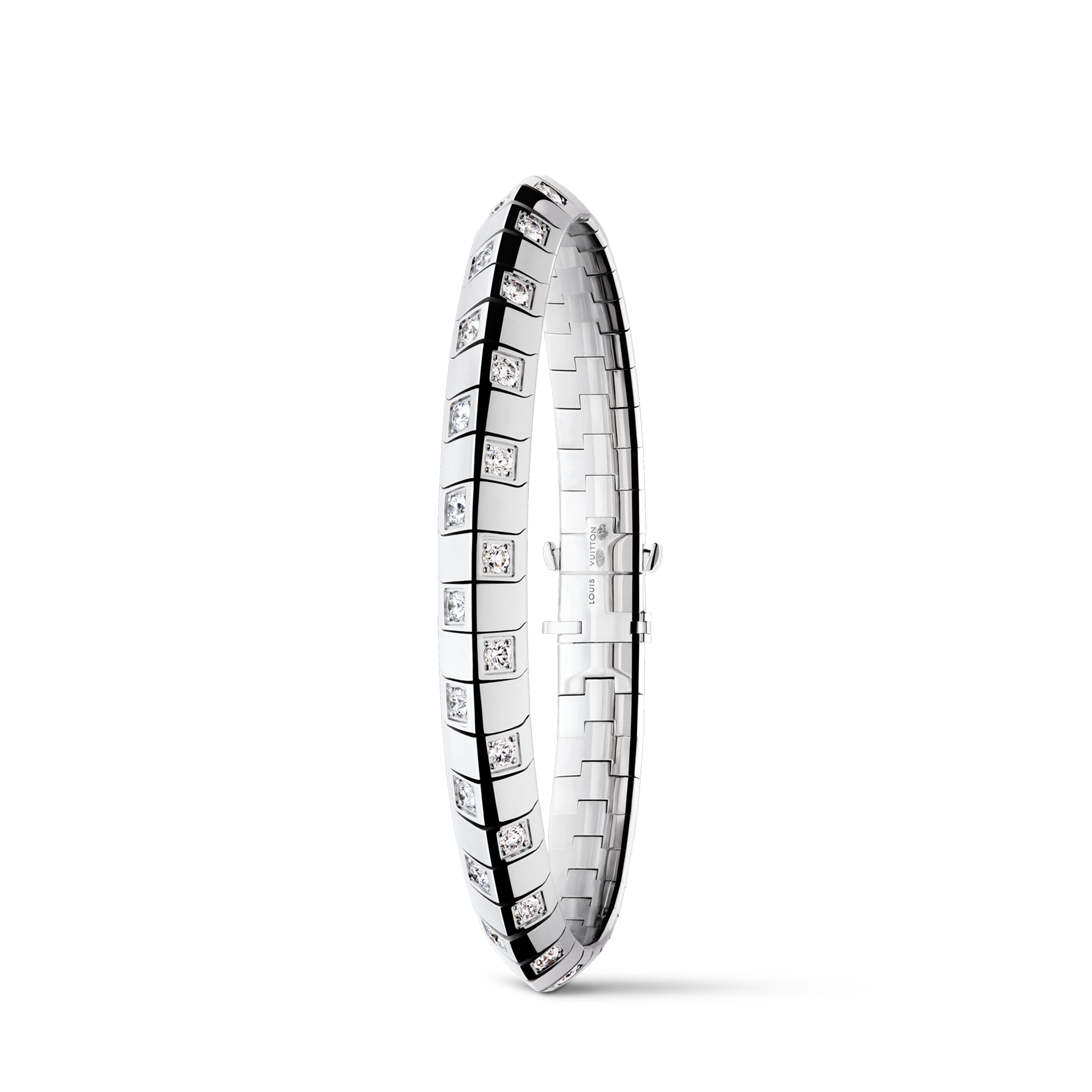 Le Damier de Louis Vuitton Large Bracelet, White Gold and Diamonds  in Jewellery